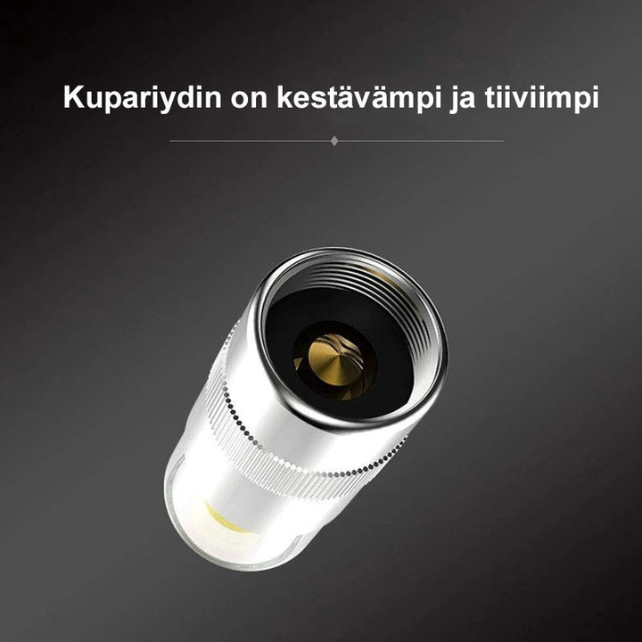 Krom dæktryksensor til bil, holdbar og minimalistisk, med trefarvet display, egnet til dæktryksmåling.