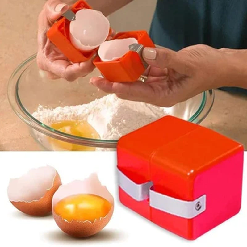 Manuel æggeseparator, ergonomisk design, holdbar ABS-plast, passer i køkkenskuffen, tidsbesparende, ergonomisk formgivning.