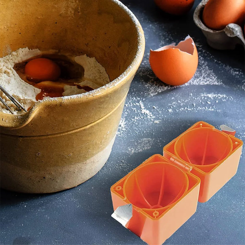 Manuel æggeseparator, ergonomisk design, holdbar ABS-plast, passer i køkkenskuffen, tidsbesparende, ergonomisk formgivning.