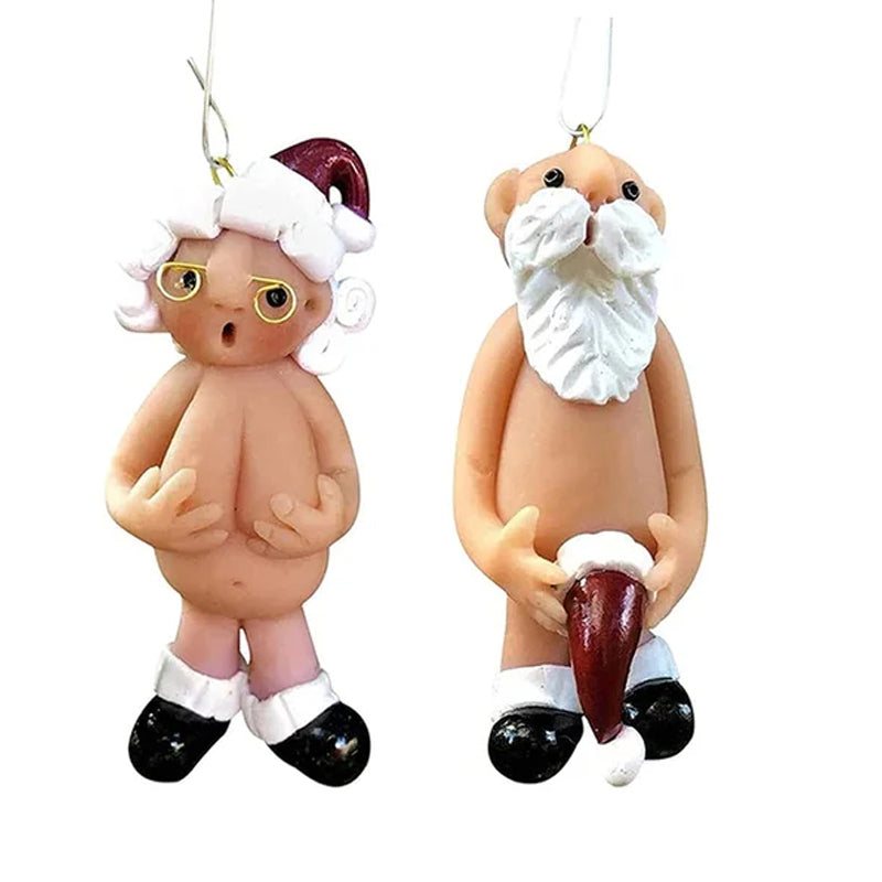 Sjovt håndmalet juletræspynt med børnetema, farverigt og muntert udtryk, kompakt 5 cm størrelse, harpiks materiale.