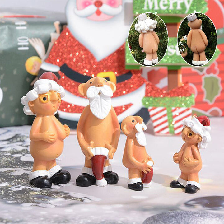 Sjovt håndmalet juletræspynt med børnetema, farverigt og muntert udtryk, kompakt 5 cm størrelse, harpiks materiale.