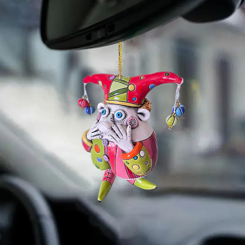 Håndlavet farverig Jester Klokke vindklokke til haven, klar glasur og unikke toner, lavet af ler.