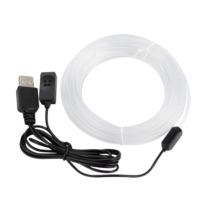 Lysstofrør RGB bil ambient lys, farverig PVC, stemningsfuld bilbelysning med USB-tilslutning.