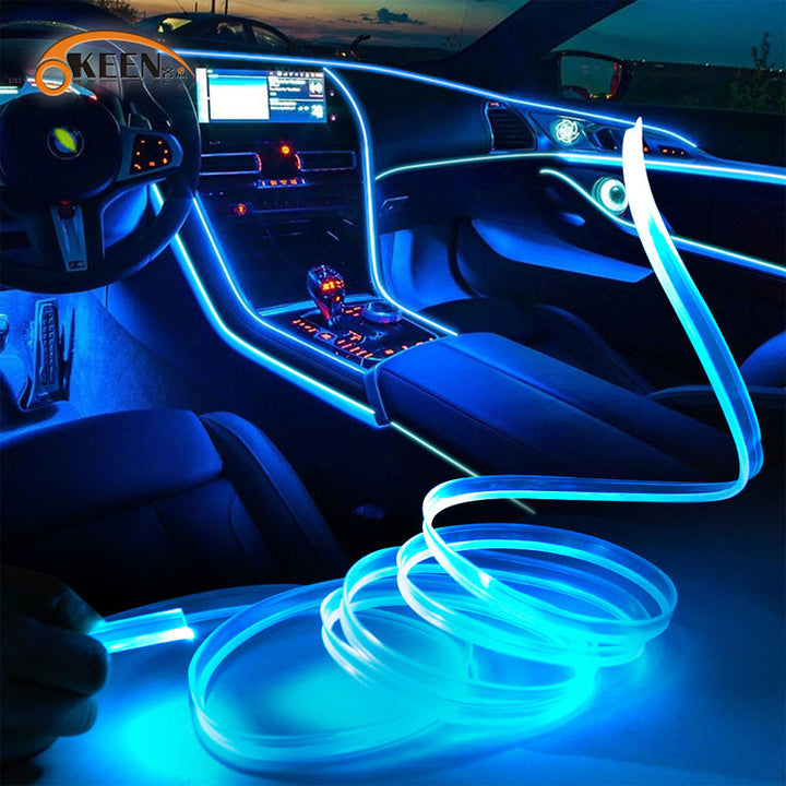 Lysstofrør RGB bil ambient lys, farverig PVC, stemningsfuld bilbelysning med USB-tilslutning.