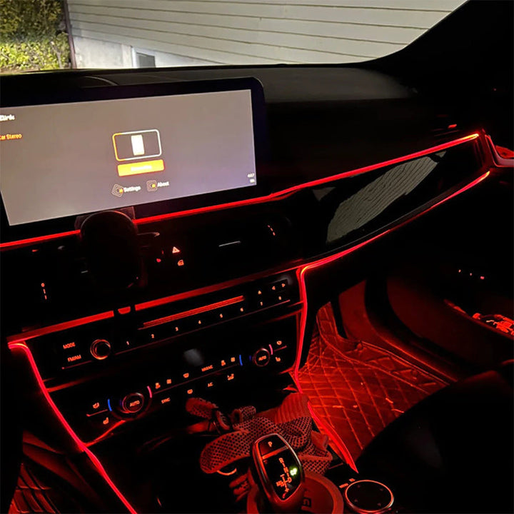 Lysstofrør RGB bil ambient lys, farverig PVC, stemningsfuld bilbelysning med USB-tilslutning.