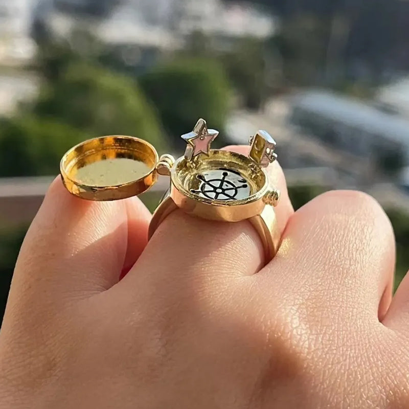 Guld justerbar SpongeBob BFF Spinner ring, roterende design, dame ring, venskabsring, metallisk glans.