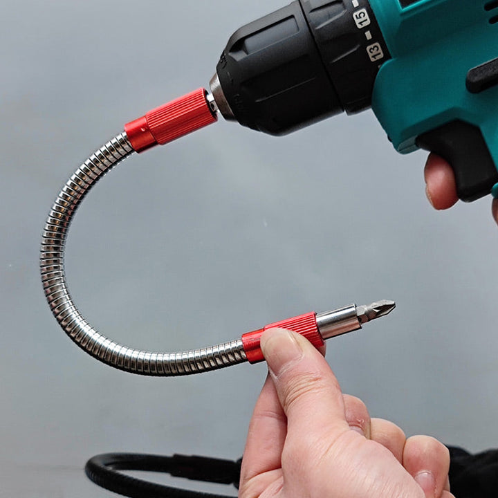 Mænds Hex Værktøjsforlænger Metal Flex, sølvfarvet, fleksibel hals, ergonomisk greb, kulstofstål.