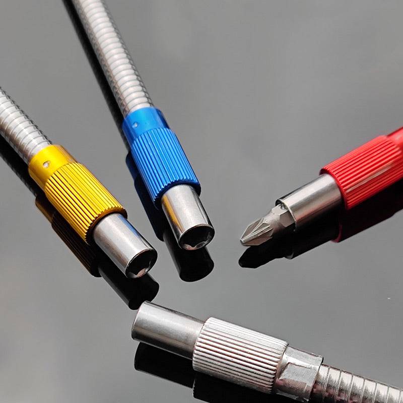 Mænds Hex Værktøjsforlænger Metal Flex, sølvfarvet, fleksibel hals, ergonomisk greb, kulstofstål.