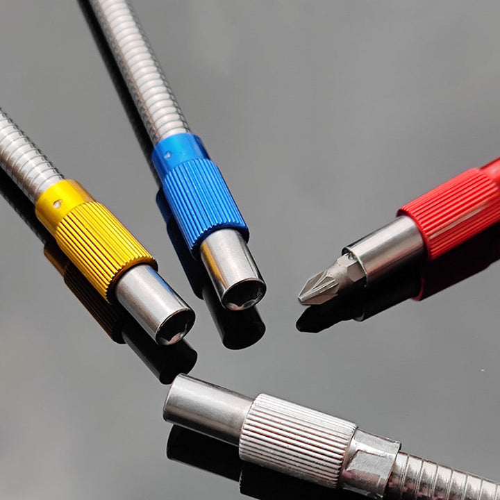 Mænds Hex Værktøjsforlænger Metal Flex, sølvfarvet, fleksibel hals, ergonomisk greb, kulstofstål.