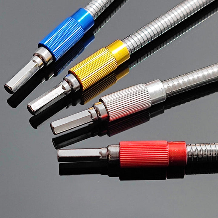 Mænds Hex Værktøjsforlænger Metal Flex, sølvfarvet, fleksibel hals, ergonomisk greb, kulstofstål.