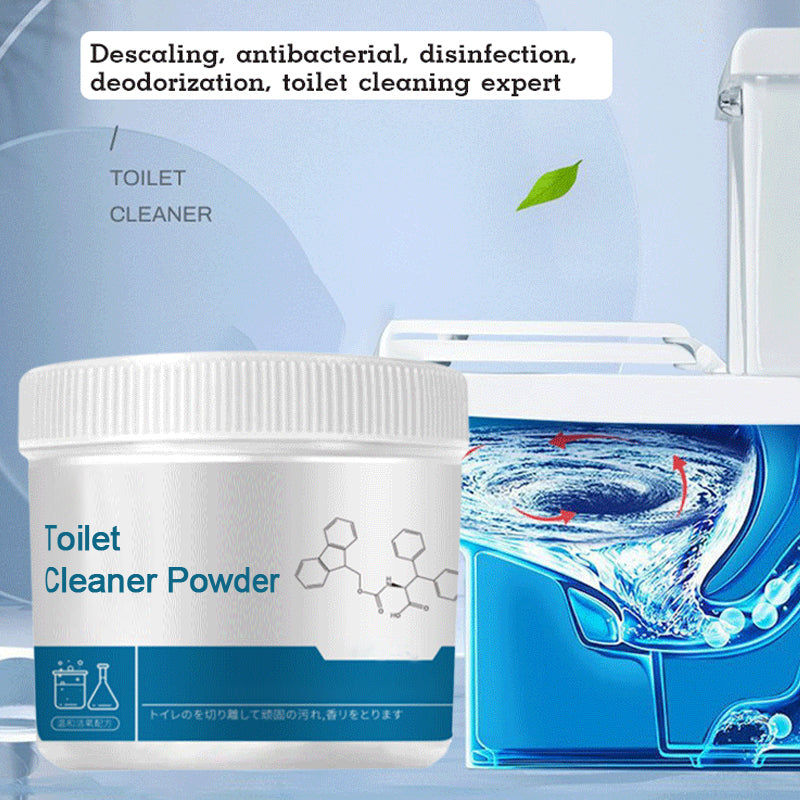 Aktivt iltbaseret rengøringspulver til dit toilet, cremefarvet pulver, kraftig rengøring mod bakterier, 250g pakke.