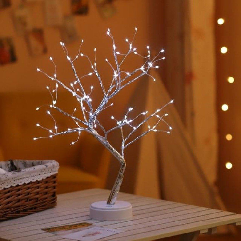 LED-keijupuu, tunnelmallinen sisustusvalaisin, bonsai-tyyli, lämpimät valot