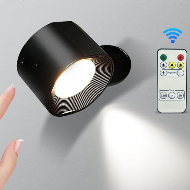 LED-ladattava seinävalaisin, kannettava, tyylikäs muotoilu, säädettävä luku- ja yövalo, musta, valkoinen tai puujyvä.