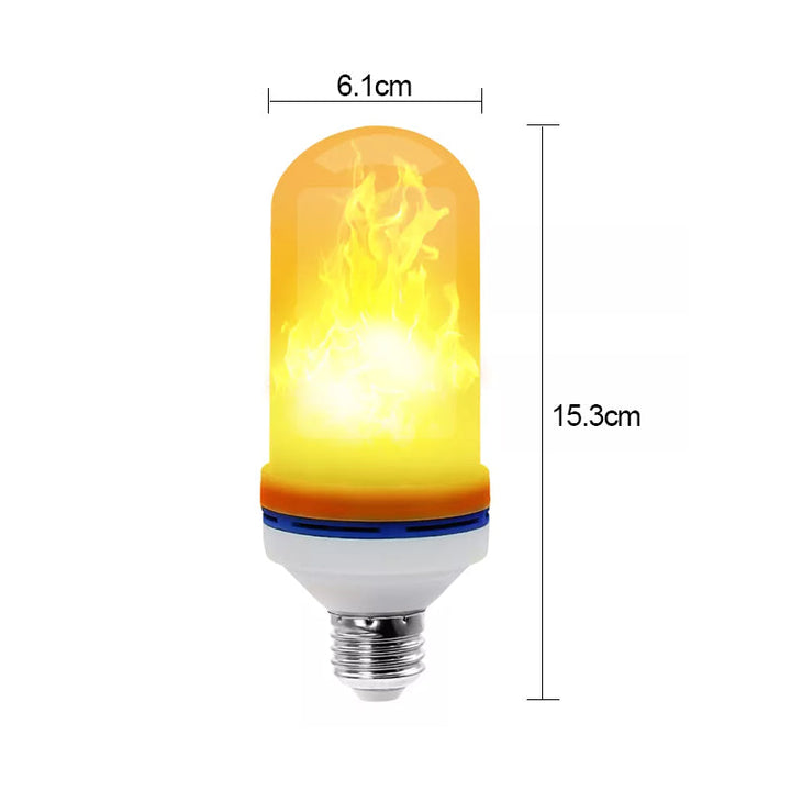 LED-flammepære, orange flammeeffekt, hjemmesikkerhed, farvevalg, populær til indretning, stemningslys