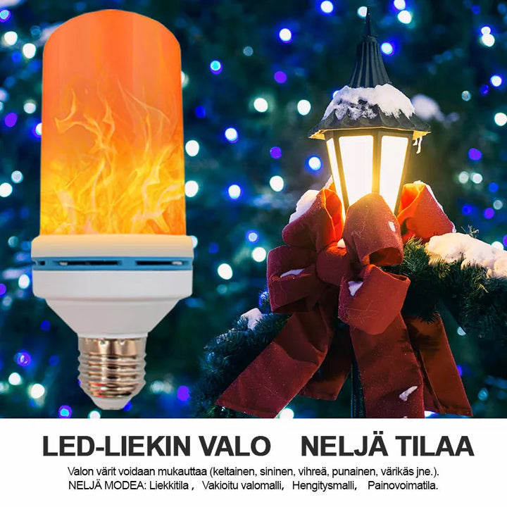 LED-flammepære, orange flammeeffekt, hjemmesikkerhed, farvevalg, populær til indretning, stemningslys