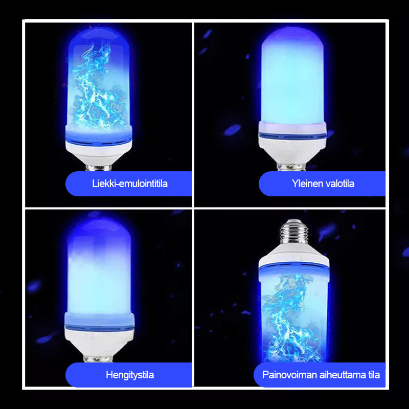 LED-flammepære, orange flammeeffekt, hjemmesikkerhed, farvevalg, populær til indretning, stemningslys