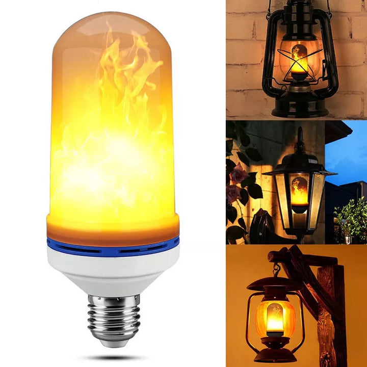 LED-flammepære, orange flammeeffekt, hjemmesikkerhed, farvevalg, populær til indretning, stemningslys