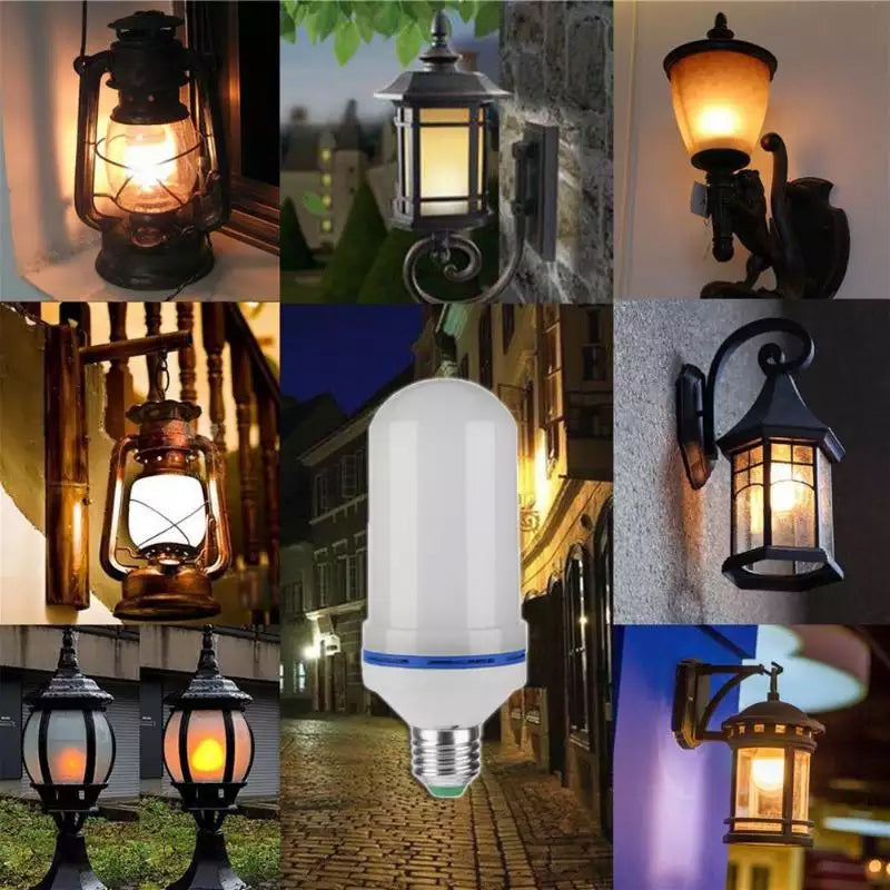 LED-flammepære, orange flammeeffekt, hjemmesikkerhed, farvevalg, populær til indretning, stemningslys