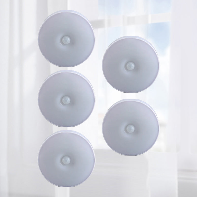 Smart LED-lys, rund form, bevægelsessensor, energieffektiv, multifunktionel, klart lys, indendørs.
