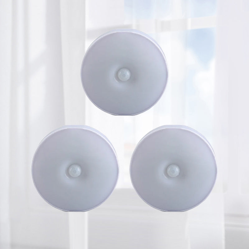 Smart LED-lys, rund form, bevægelsessensor, energieffektiv, multifunktionel, klart lys, indendørs.