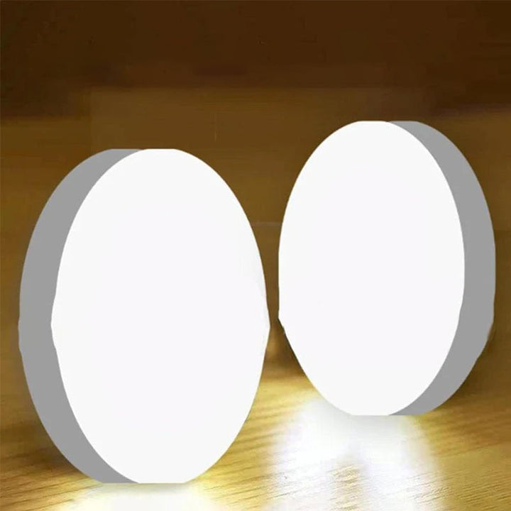 Smart LED-lys, rund form, bevægelsessensor, energieffektiv, multifunktionel, klart lys, indendørs.