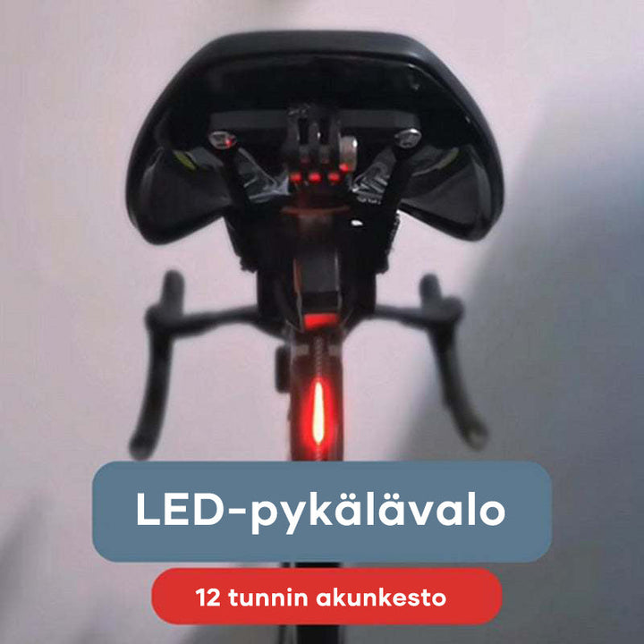 LED Cykel Baglygte, 40 lumen, rød, sikkerhed dag og nat, USB-opladelig, monteret på cykel.
