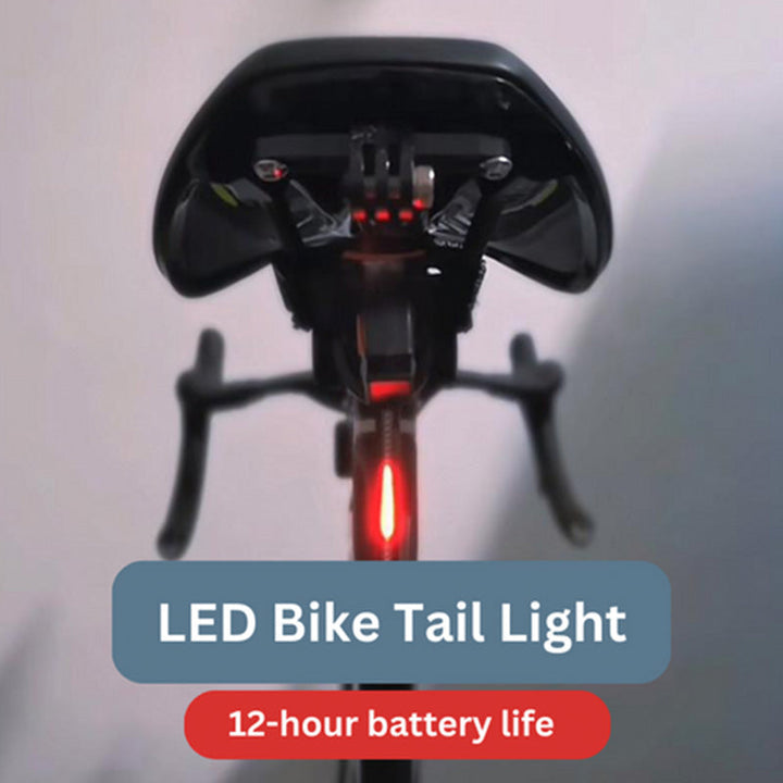 LED cykellygte til cykelbagende, rund og kompakt, sort kabinet med 40 lumen lysstyrke, perfekt til sikker cykling.