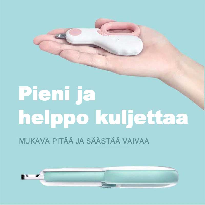 LED-oplyst kæledyrs negleklipper, pink håndtag, rustfrit stål, ergonomisk og sikker neglepleje