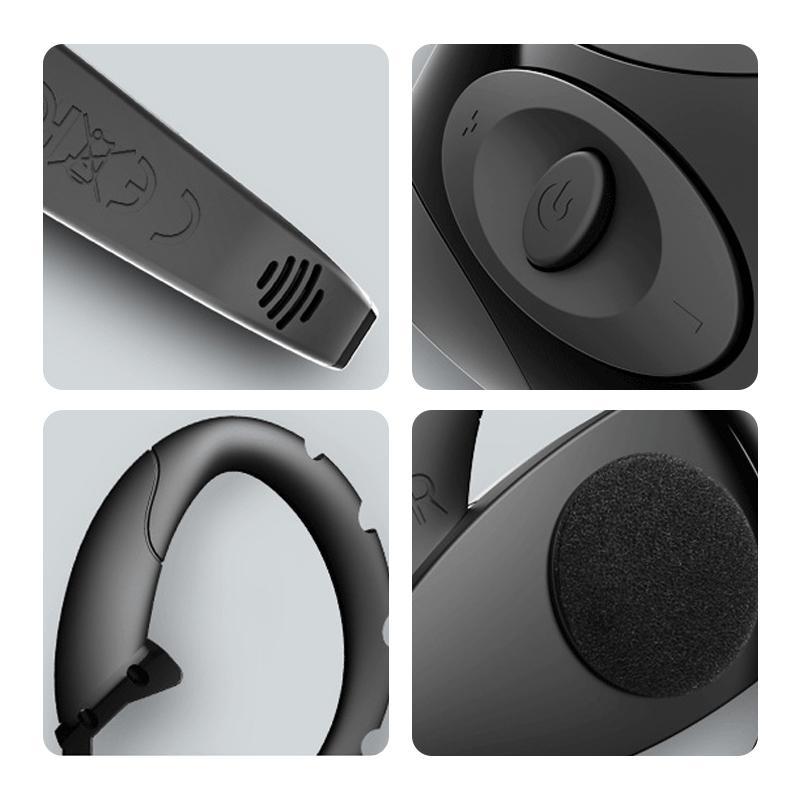 Trådløse ENC Bluetooth-hovedtelefoner: moderne, sort design, ørekopper, stilfuld og behagelig at have på.