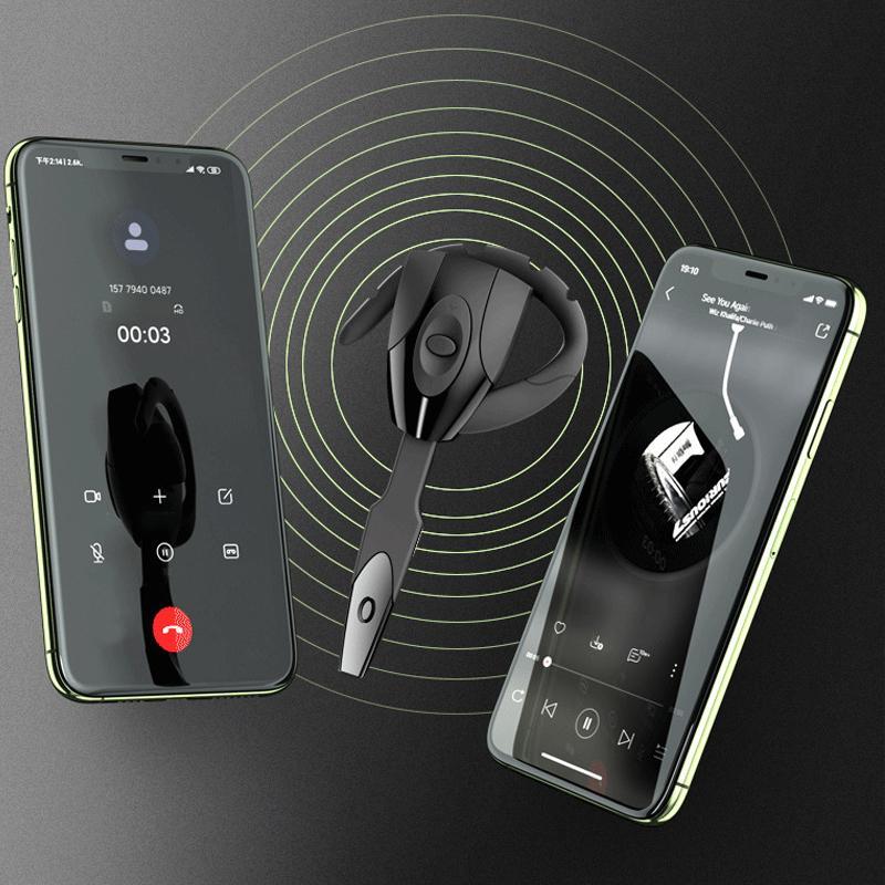 Trådløse ENC Bluetooth-hovedtelefoner: moderne, sort design, ørekopper, stilfuld og behagelig at have på.
