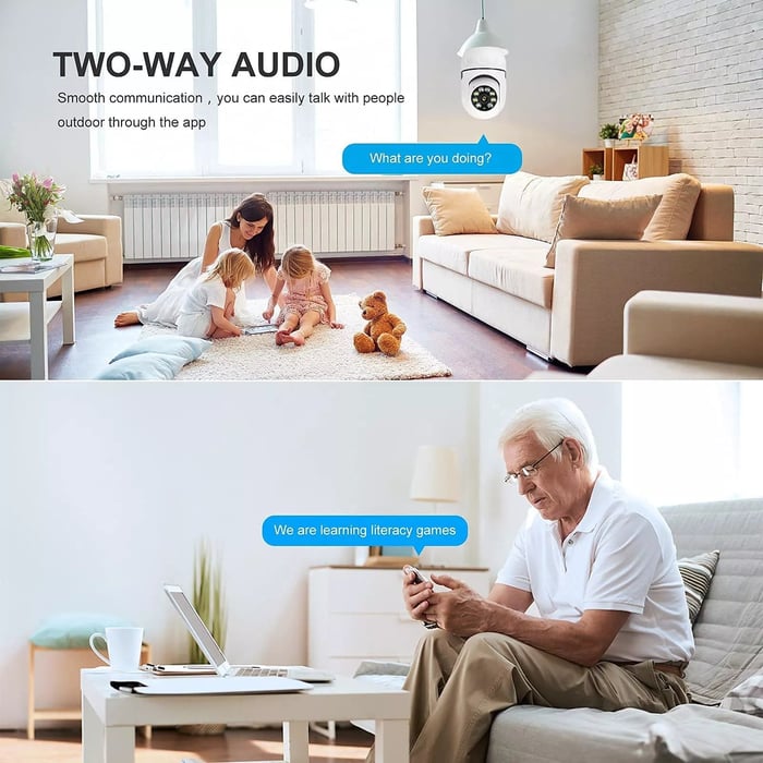Langaton Wi-Fi-valvontakamera 1080P, laajakulmainen, musta. Terävä, infrapuna-yönäkö ja mobiilisovelluksen etäkäyttö.