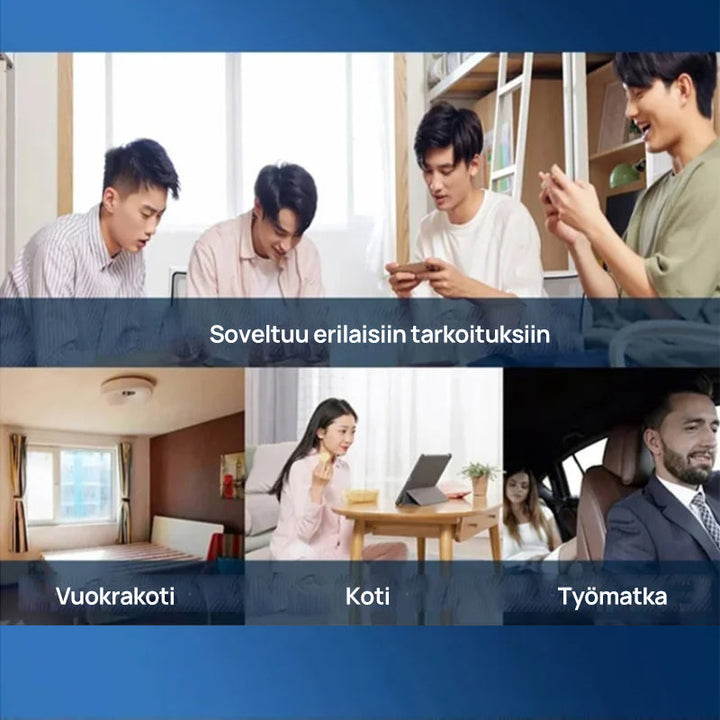 Langaton kannettava 5G WiFi-reititin antenneilla, kompakti, hopeanvärinen, neljä sisäänrakennettua antennia, 2100 mAh akku.