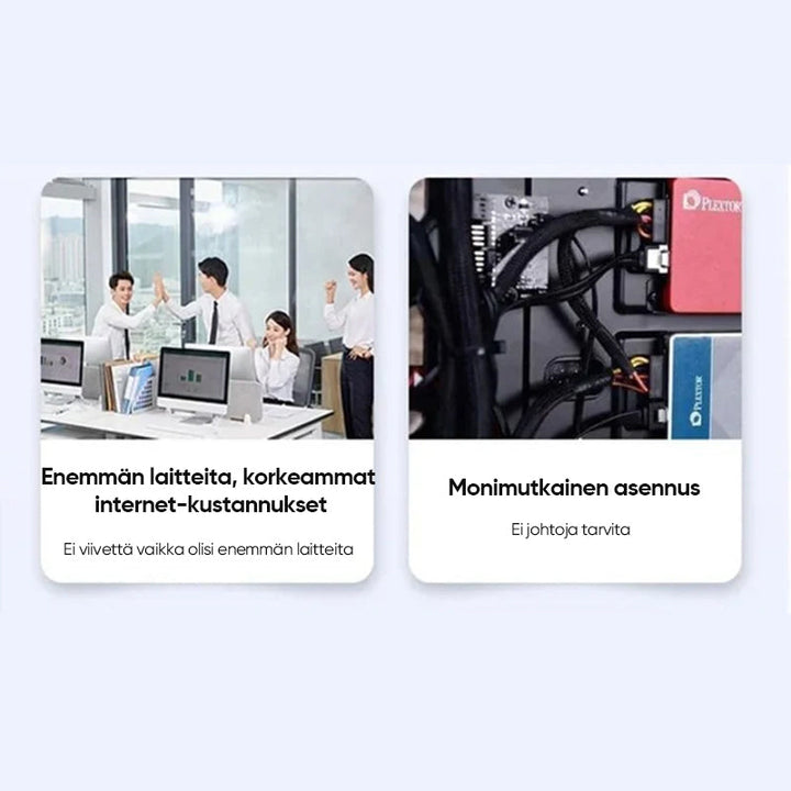 Bærbar WiFi-router med 4G/5G+antenne, der leverer hurtig 150 Mbps dataoverførsel på en hvid baggrund.