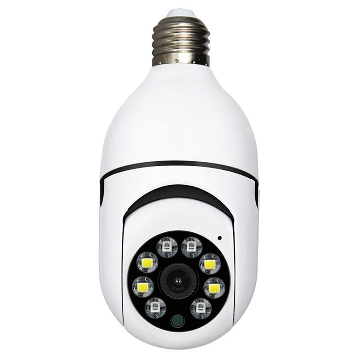 Trådløst smart overvågningskamera med E27-fatning, hvid, bevægelsessensor, LED-lys, IP-kamera med fjernadgang, 8x16x10cm