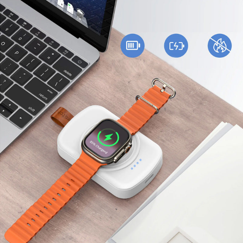 Trådløs magnetisk iWatch-oplader til Apple Ur, lille og kompakt, stærk magnetisk fastgørelse, LED-indikatorer