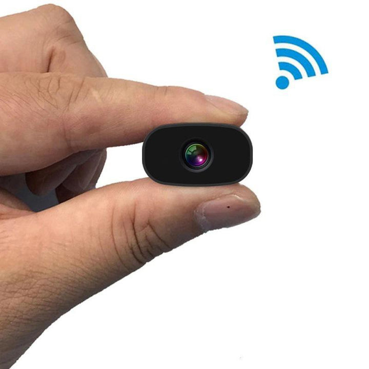 Trådløst sort 1080P WIFI-kamera til indendørs og udendørs overvågning, vidvinkel og nattesyn, bevægelsesdetektion, klar lyd.