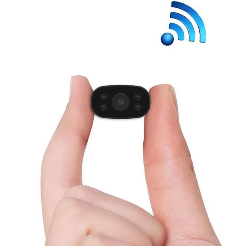 Trådløst sort 1080P WIFI-kamera til indendørs og udendørs overvågning, vidvinkel og nattesyn, bevægelsesdetektion, klar lyd.