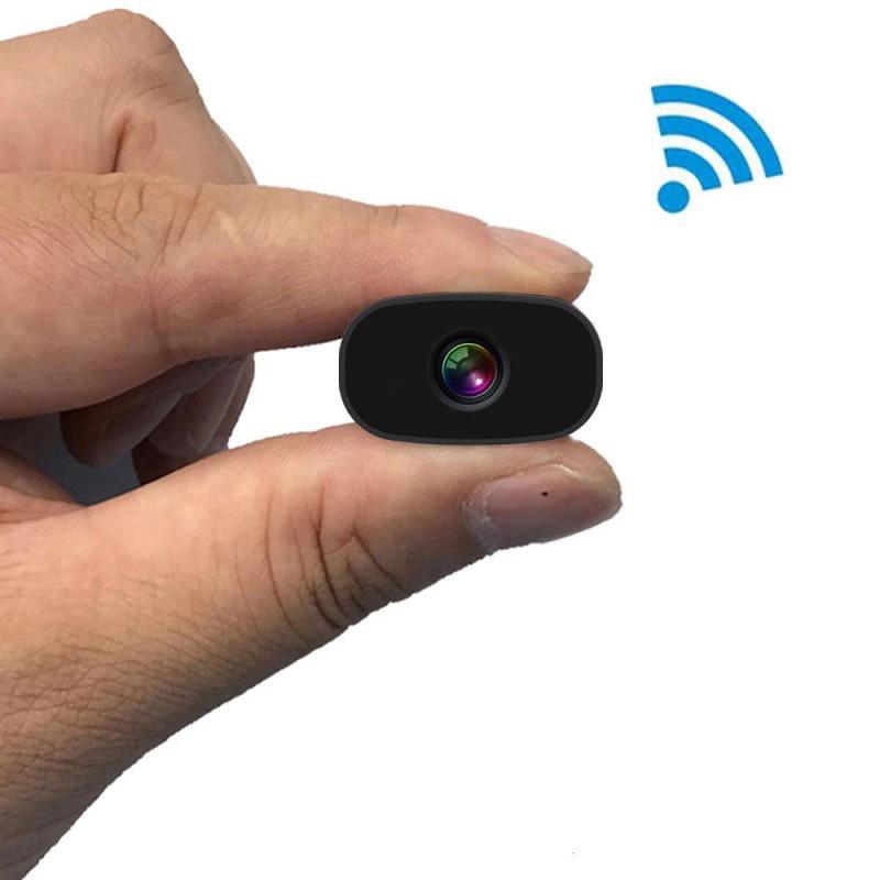 Trådløst sort 1080P WIFI-kamera til indendørs og udendørs overvågning, vidvinkel og nattesyn, bevægelsesdetektion, klar lyd.
