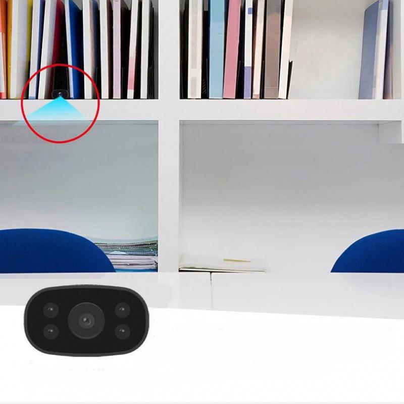 Trådløst sort 1080P WIFI-kamera til indendørs og udendørs overvågning, vidvinkel og nattesyn, bevægelsesdetektion, klar lyd.