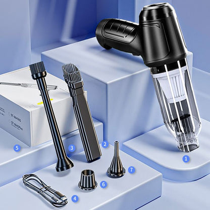 "Langaton tehokas auton imuri, kevyt 120W motor, kompakti muotoilu, monikäyttöinen kodin ja auton puhdistukseen."