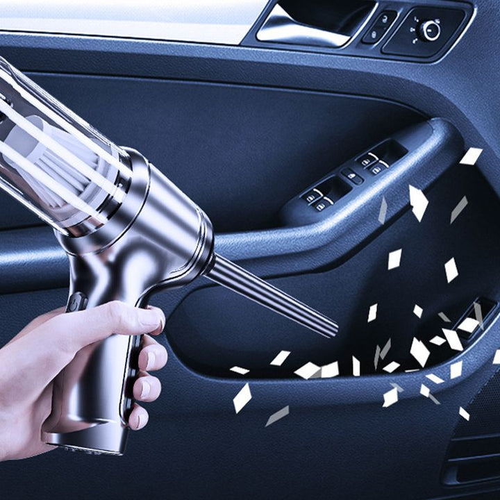 "Langaton tehokas auton imuri, kevyt 120W motor, kompakti muotoilu, monikäyttöinen kodin ja auton puhdistukseen."