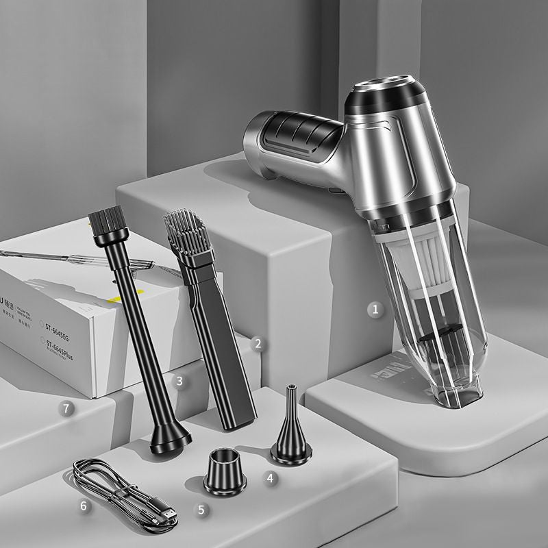 "Langaton tehokas auton imuri, kevyt 120W motor, kompakti muotoilu, monikäyttöinen kodin ja auton puhdistukseen."