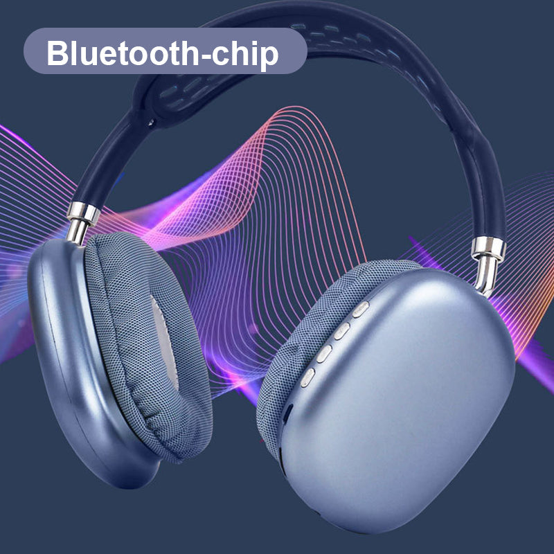 Trådløse komfortable over-ear Bluetooth-hovedtelefoner, stilfuldt sort design, bløde ørepuder, kraftfuld lydgengivelse.