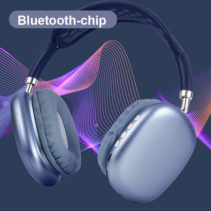 Trådløse komfortable over-ear Bluetooth-hovedtelefoner, stilfuldt sort design, bløde ørepuder, kraftfuld lydgengivelse.