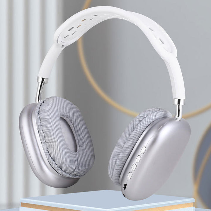 Trådløse komfortable over-ear Bluetooth-hovedtelefoner, stilfuldt sort design, bløde ørepuder, kraftfuld lydgengivelse.