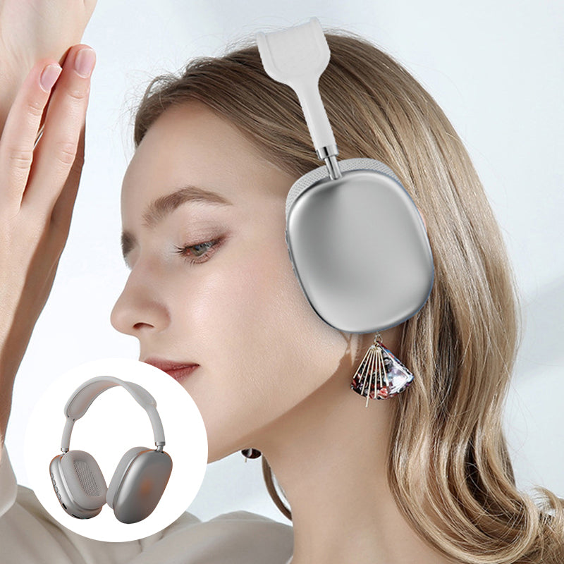 Trådløse komfortable over-ear Bluetooth-hovedtelefoner, stilfuldt sort design, bløde ørepuder, kraftfuld lydgengivelse.