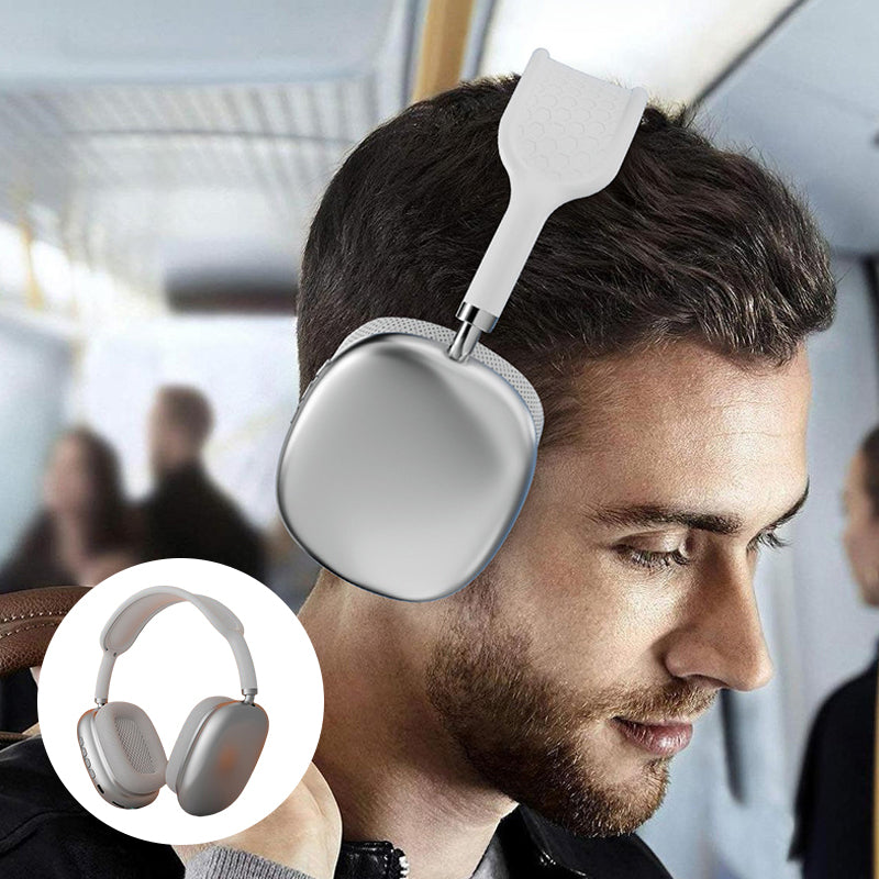 Trådløse komfortable over-ear Bluetooth-hovedtelefoner, stilfuldt sort design, bløde ørepuder, kraftfuld lydgengivelse.