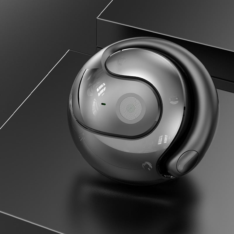 Trådløse sorte/beige Bluetooth-oversættelseshovedtelefoner, stilfuldt design, til smart hjem, oversættelse i realtid.