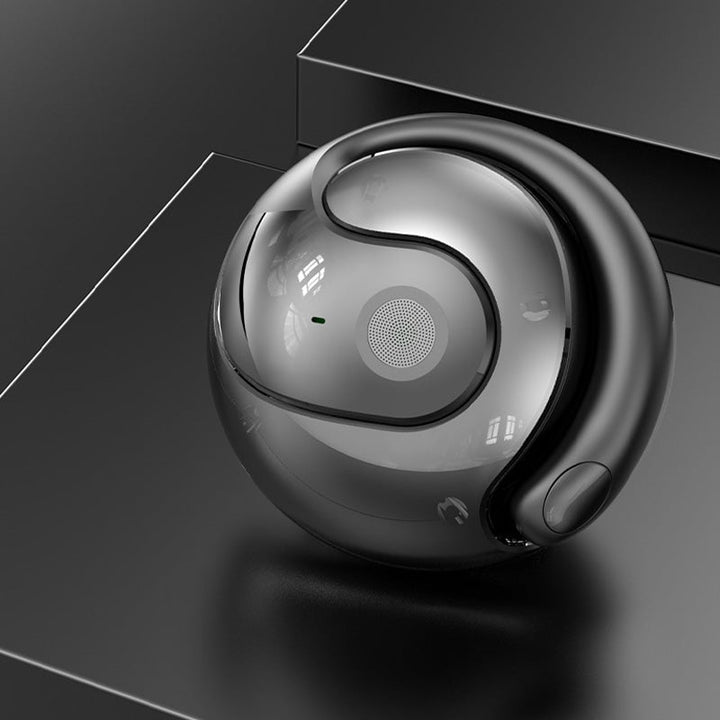 Trådløse sorte/beige Bluetooth-oversættelseshovedtelefoner, stilfuldt design, til smart hjem, oversættelse i realtid.