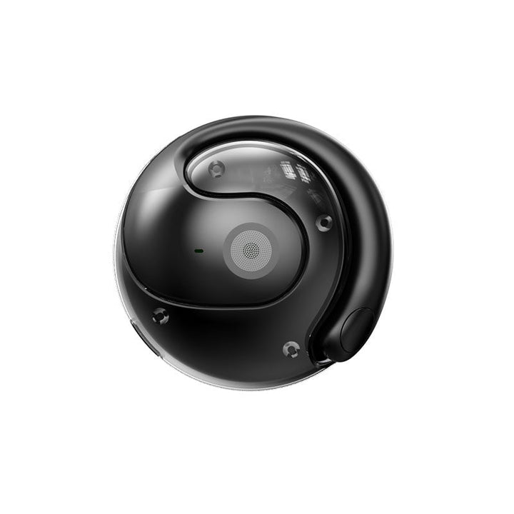 Trådløse sorte/beige Bluetooth-oversættelseshovedtelefoner, stilfuldt design, til smart hjem, oversættelse i realtid.